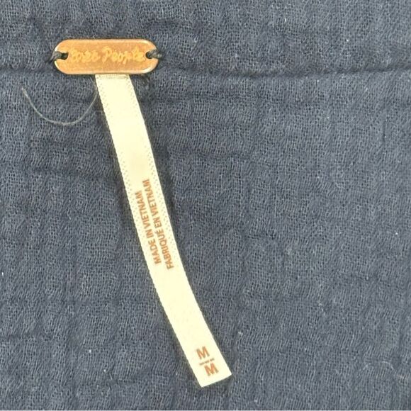 Free People Navy Button-Up Top - Picture 3 of 5